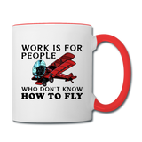 Work Is For People - Fly - Contrast Coffee Mug - white/red