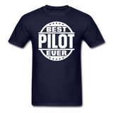 Best Pilot Ever - White - Unisex Classic T-Shirt - navy