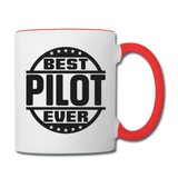Best Pilot Ever - Black - Contrast Coffee Mug - white/red