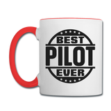 Best Pilot Ever - Black - Contrast Coffee Mug - white/red