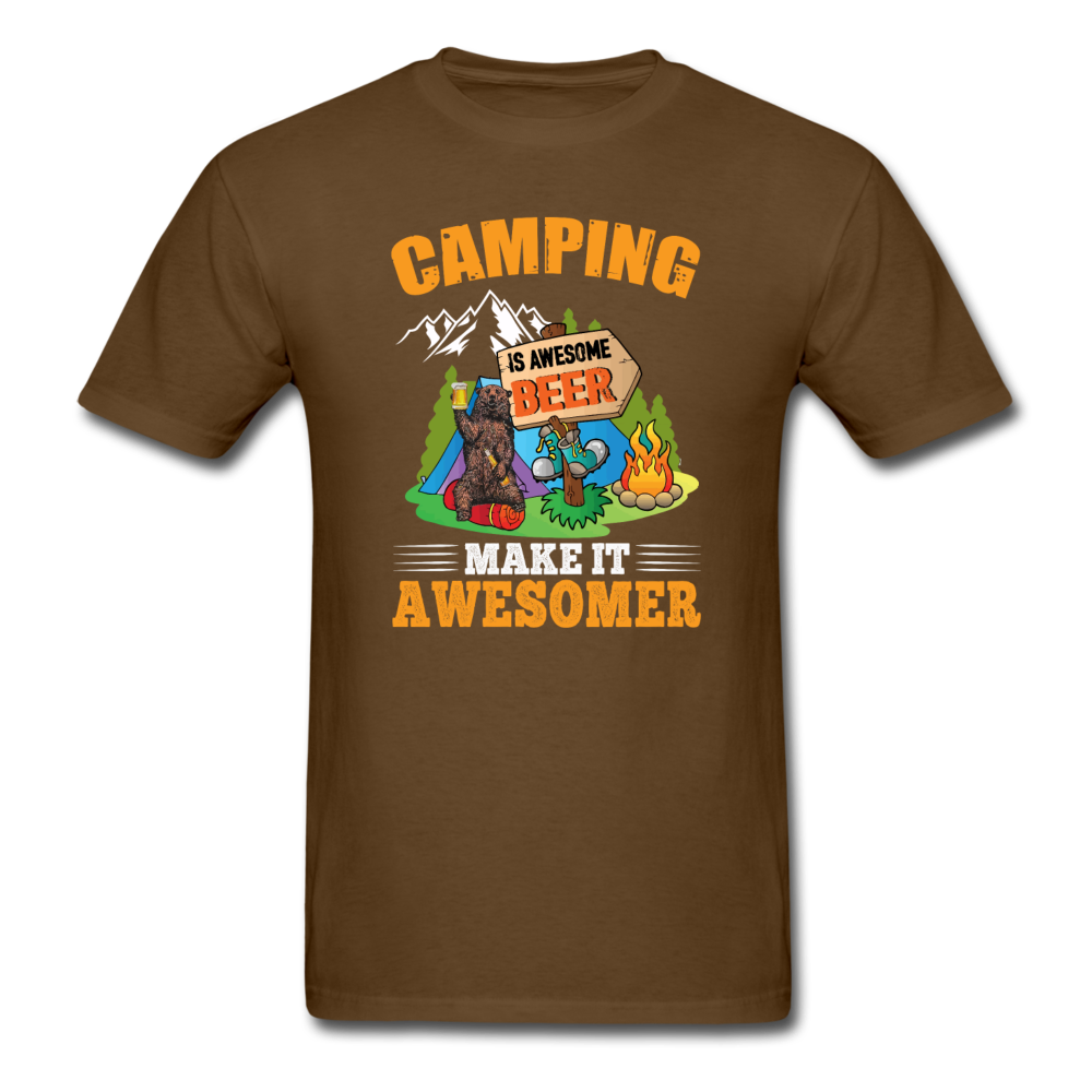 Camping Is Awesome - Beer - Unisex Classic T-Shirt - brown