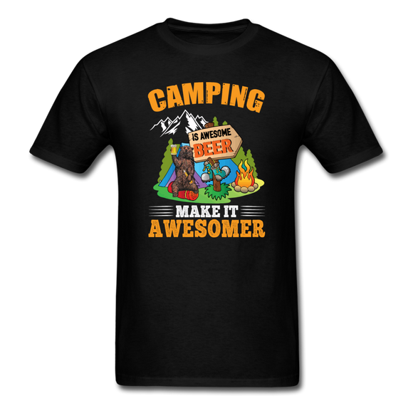 Camping Is Awesome - Beer - Unisex Classic T-Shirt - black