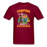 Camping Is Awesome - Beer - Unisex Classic T-Shirt - burgundy