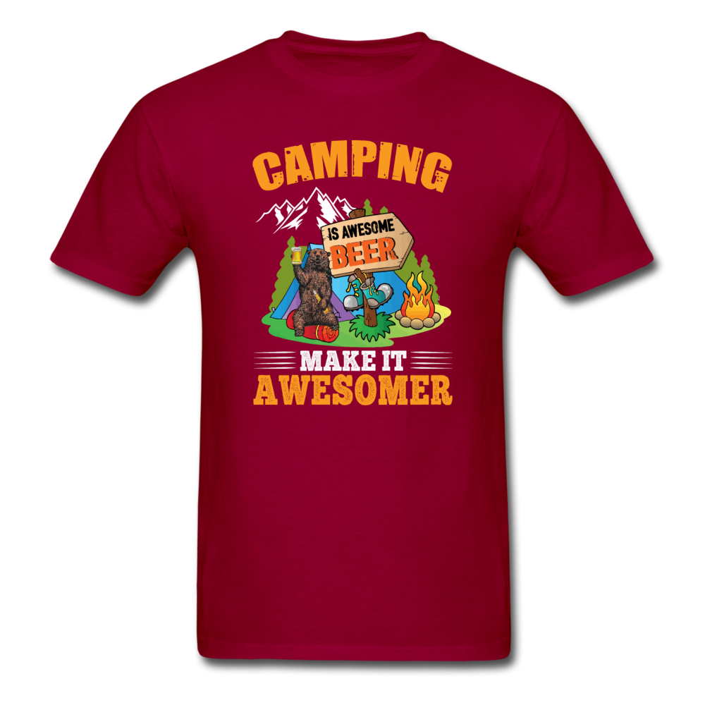 Camping Is Awesome - Beer - Unisex Classic T-Shirt - dark red