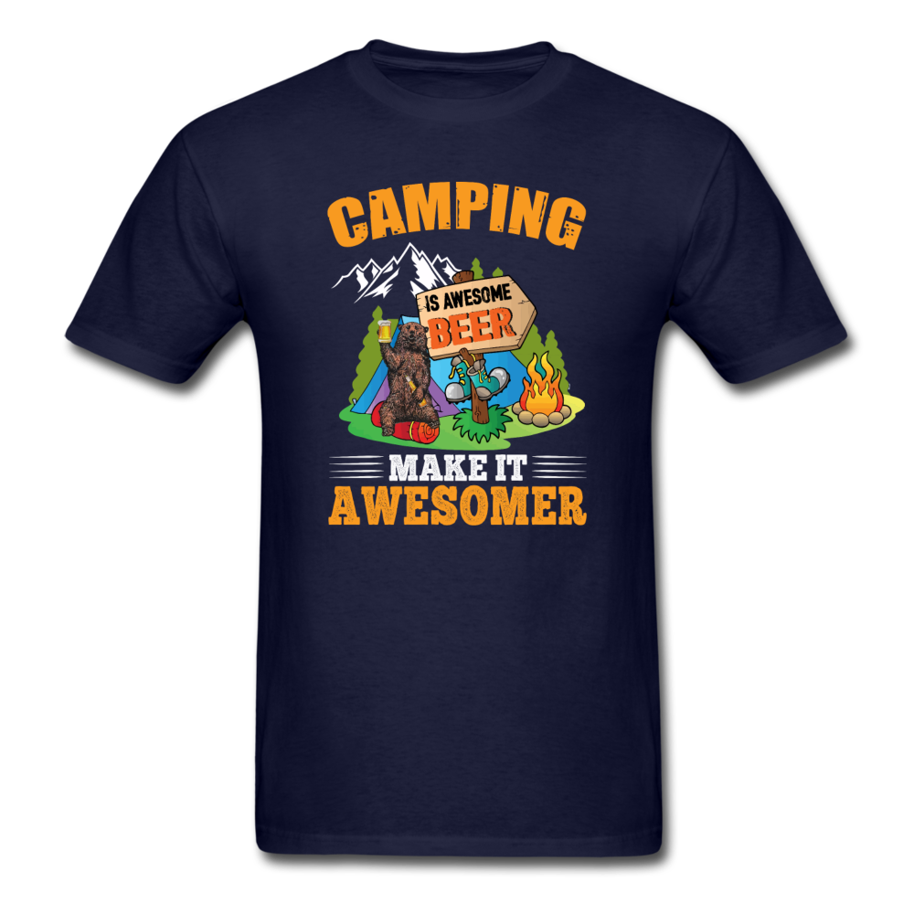 Camping Is Awesome - Beer - Unisex Classic T-Shirt - navy