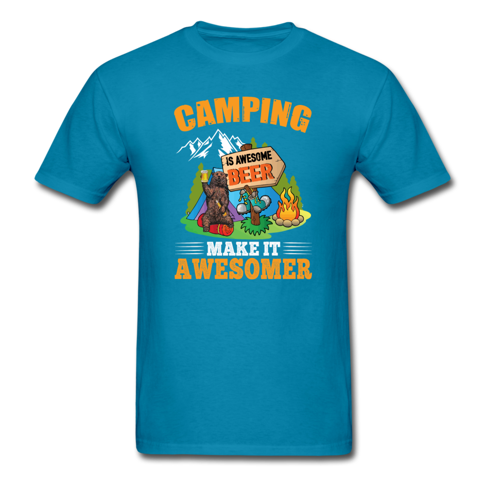 Camping Is Awesome - Beer - Unisex Classic T-Shirt - turquoise