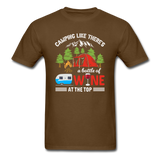 Camping - Bottle Of Wine - Unisex Classic T-Shirt - brown