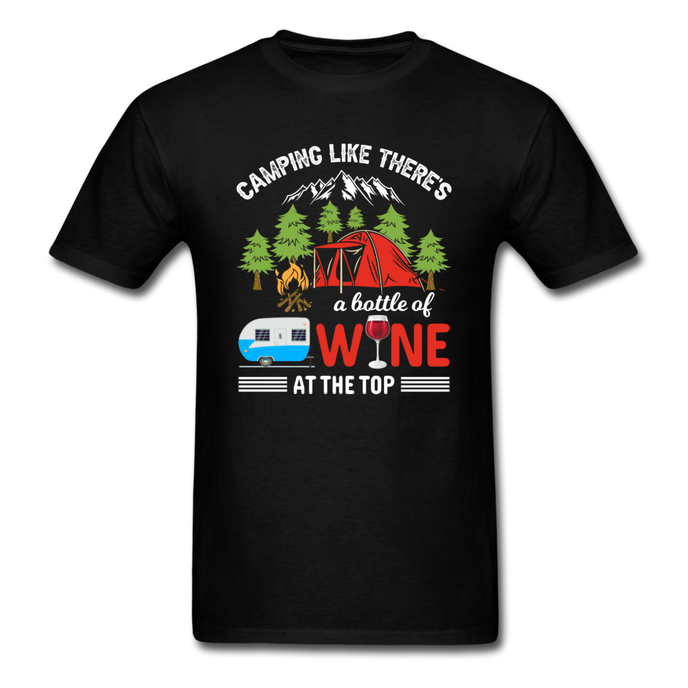 Camping - Bottle Of Wine - Unisex Classic T-Shirt - black