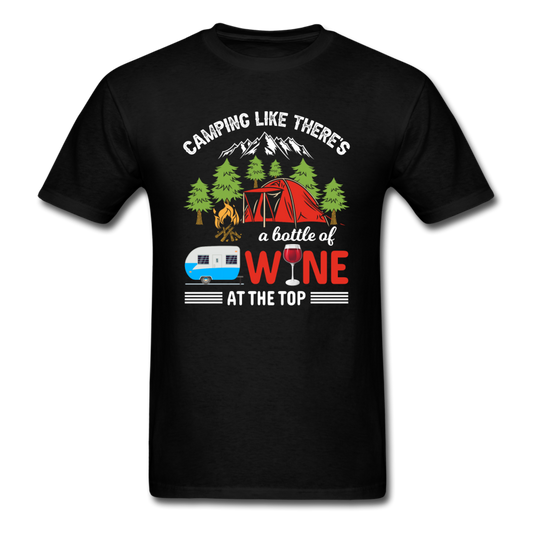 Camping - Bottle Of Wine - Unisex Classic T-Shirt - black