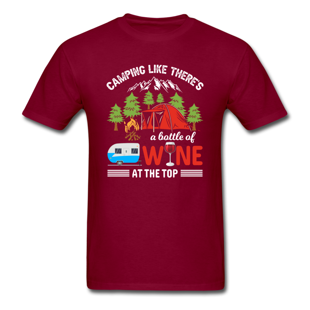 Camping - Bottle Of Wine - Unisex Classic T-Shirt - burgundy