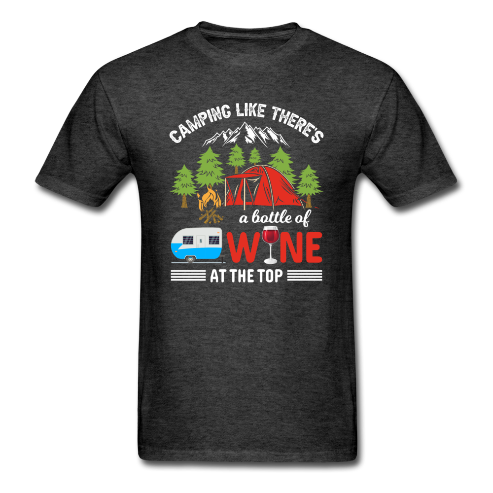 Camping - Bottle Of Wine - Unisex Classic T-Shirt - heather black