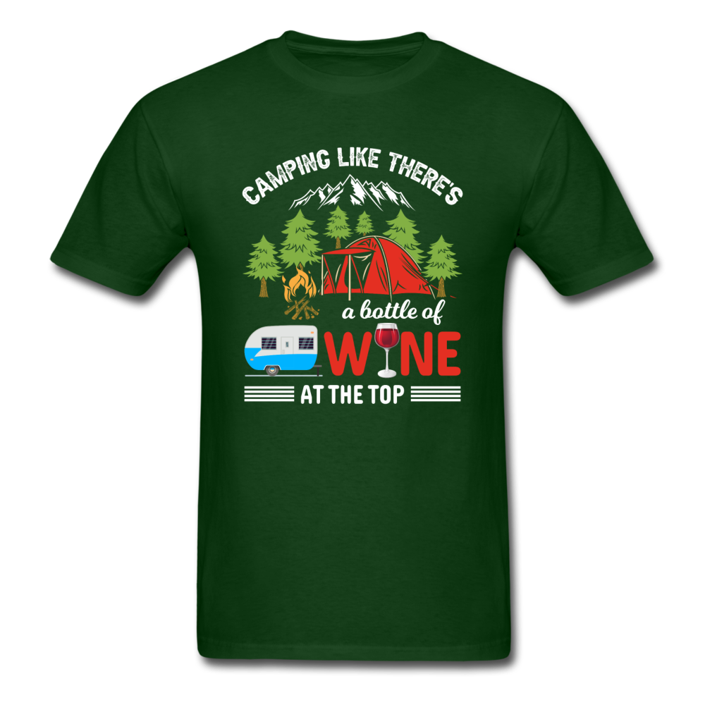 Camping - Bottle Of Wine - Unisex Classic T-Shirt - forest green