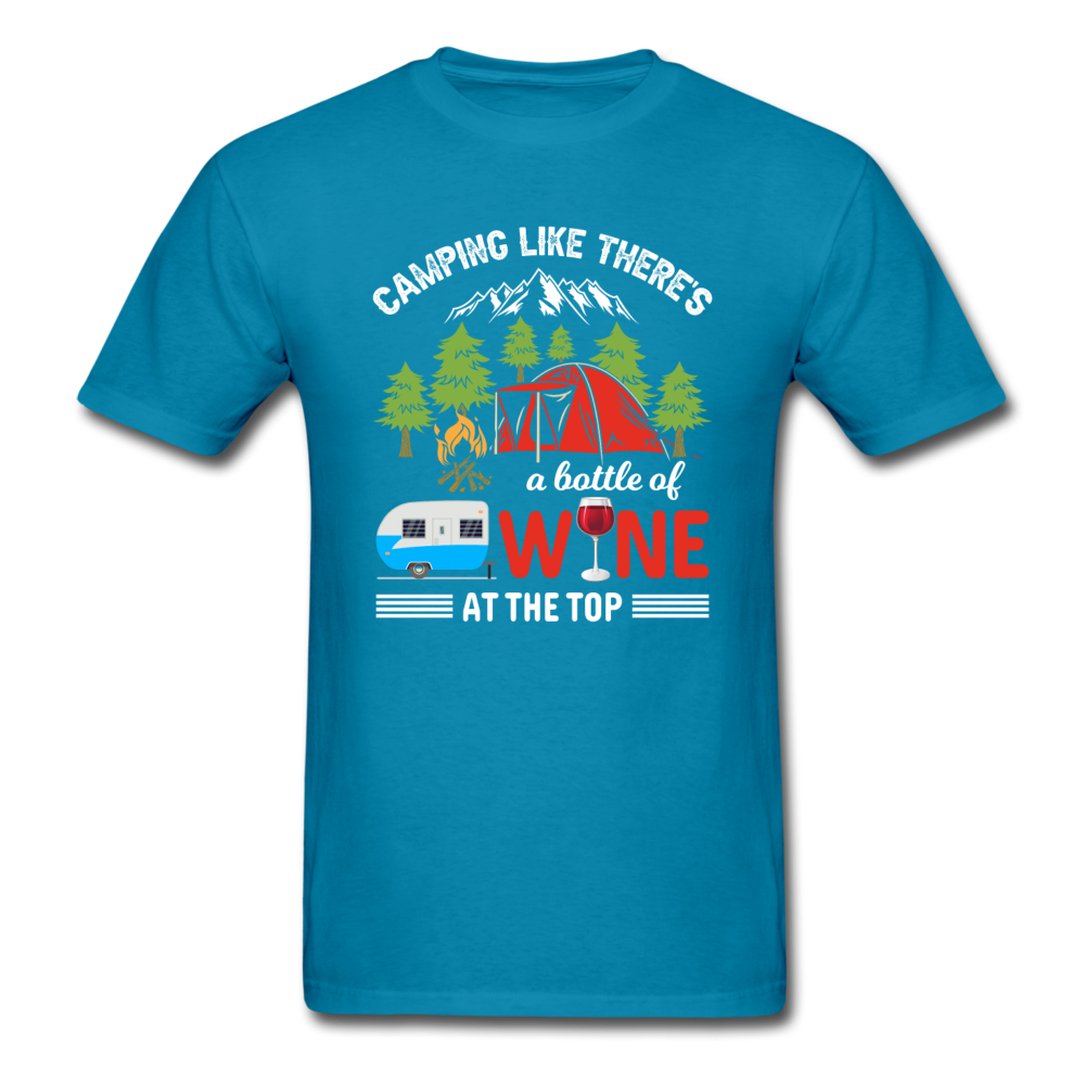 Camping - Bottle Of Wine - Unisex Classic T-Shirt - turquoise