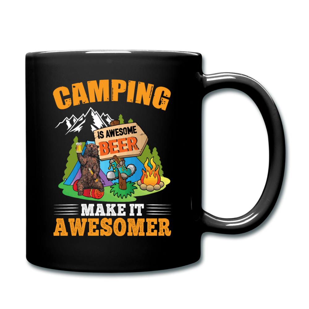 Camping Is Awesome - Beer - Full Color Mug - black