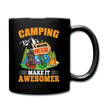 Camping Is Awesome - Beer - Full Color Mug - black