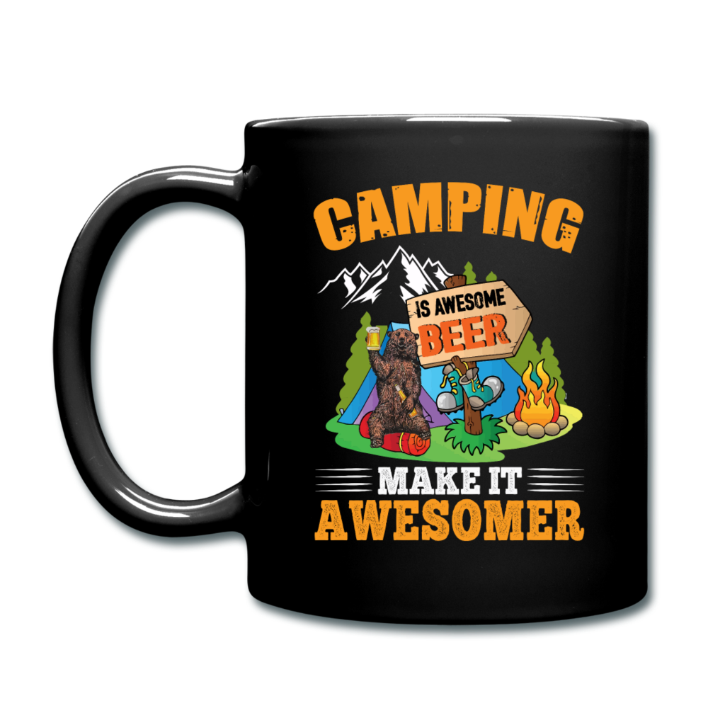 Camping Is Awesome - Beer - Full Color Mug - black