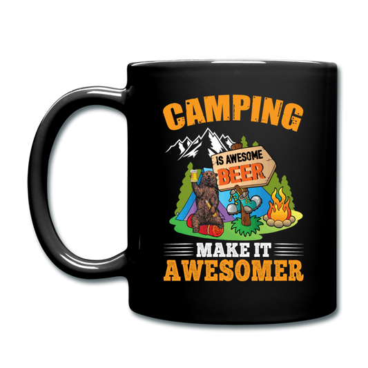 Camping Is Awesome - Beer - Full Color Mug - black