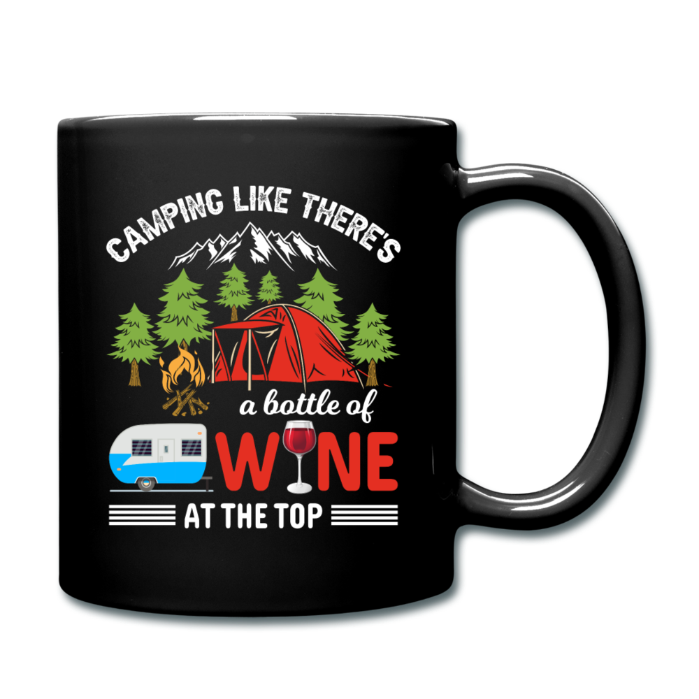 Camping - Bottle Of Wine - Full Color Mug - black