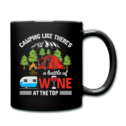 Camping - Bottle Of Wine - Full Color Mug - black