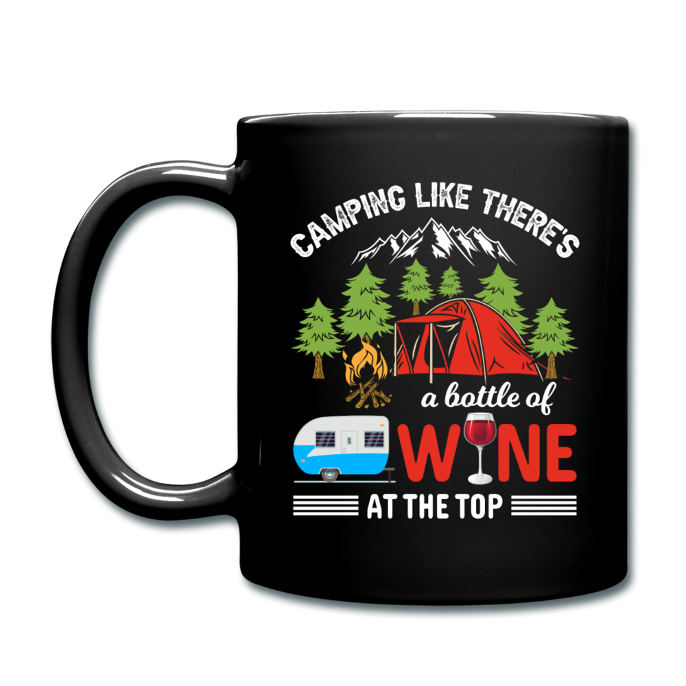 Camping - Bottle Of Wine - Full Color Mug - black