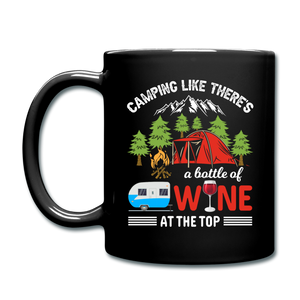 Camping - Bottle Of Wine - Full Color Mug - black