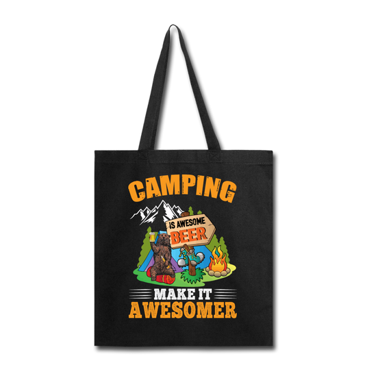 Camping Is Awesome - Beer - Tote Bag - black