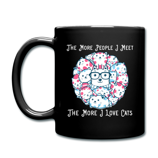 The More People I Meet - Cats - White - Full Color Mug - black