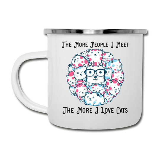 The More People I Meet - Cats - Black - Camper Mug - white