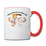 I would Spend 9 Lives WIth You - Contrast Coffee Mug - white/red