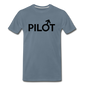 Pilot - Male - Black - Men's Premium T-Shirt - steel blue