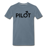 Pilot - Male - Black - Men's Premium T-Shirt - steel blue
