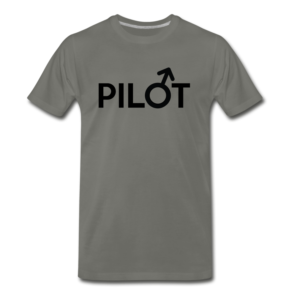 Pilot - Male - Black - Men's Premium T-Shirt - asphalt gray