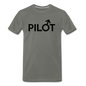 Pilot - Male - Black - Men's Premium T-Shirt - asphalt gray