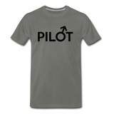 Pilot - Male - Black - Men's Premium T-Shirt - asphalt gray