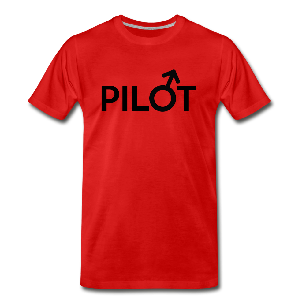 Pilot - Male - Black - Men's Premium T-Shirt - red