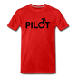 Pilot - Male - Black - Men's Premium T-Shirt - red