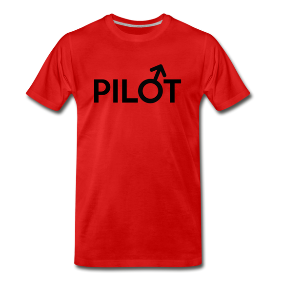 Pilot - Male - Black - Men's Premium T-Shirt - red