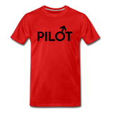 Pilot - Male - Black - Men's Premium T-Shirt - red
