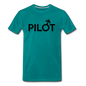 Pilot - Male - Black - Men's Premium T-Shirt - teal