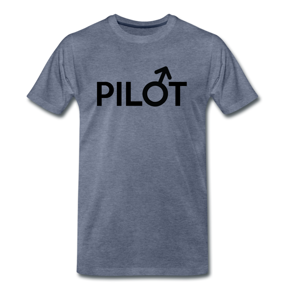 Pilot - Male - Black - Men's Premium T-Shirt - heather blue