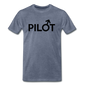 Pilot - Male - Black - Men's Premium T-Shirt - heather blue