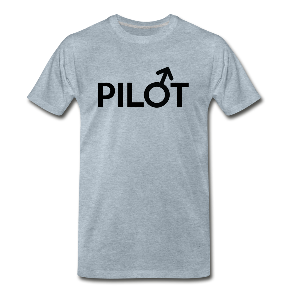 Pilot - Male - Black - Men's Premium T-Shirt - heather ice blue