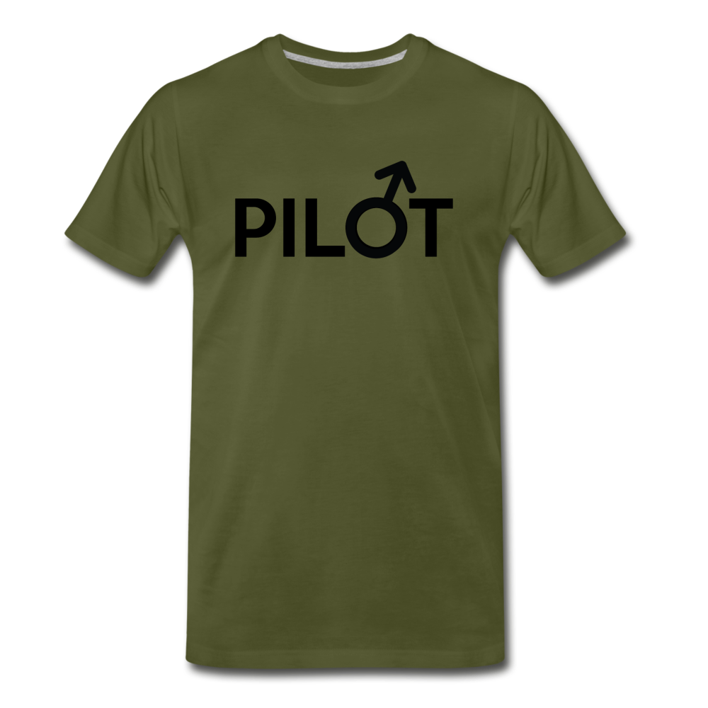 Pilot - Male - Black - Men's Premium T-Shirt - olive green