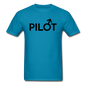 Pilot - Male - Black - Unisex Classic T-Shirt - turquoise