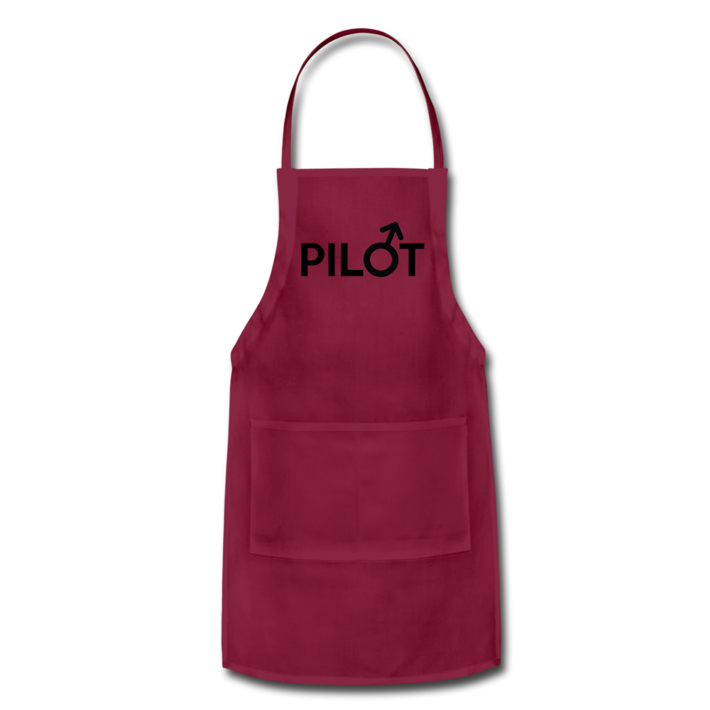 Pilot - Male - Black - Adjustable Apron - burgundy