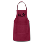 Pilot - Male - Black - Adjustable Apron - burgundy