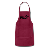 Pilot - Male - Black - Adjustable Apron - burgundy