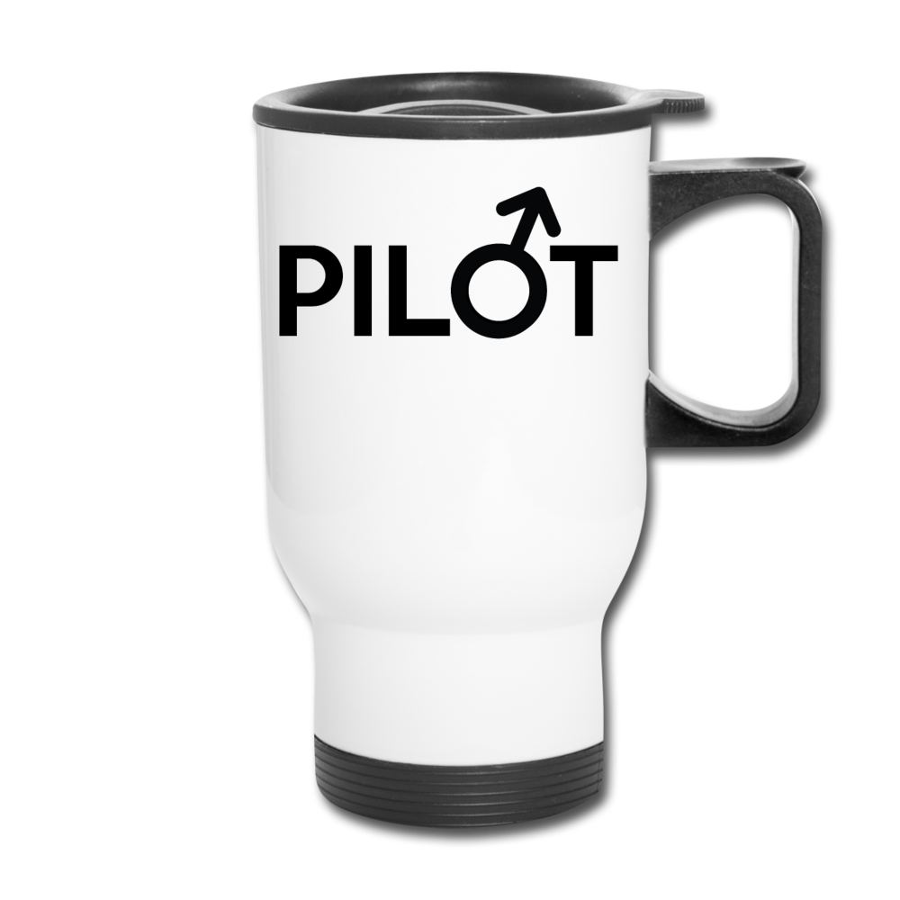 Pilot - Male - Black - Travel Mug - white