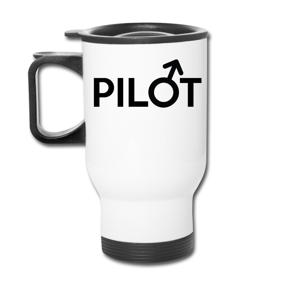 Pilot - Male - Black - Travel Mug - white