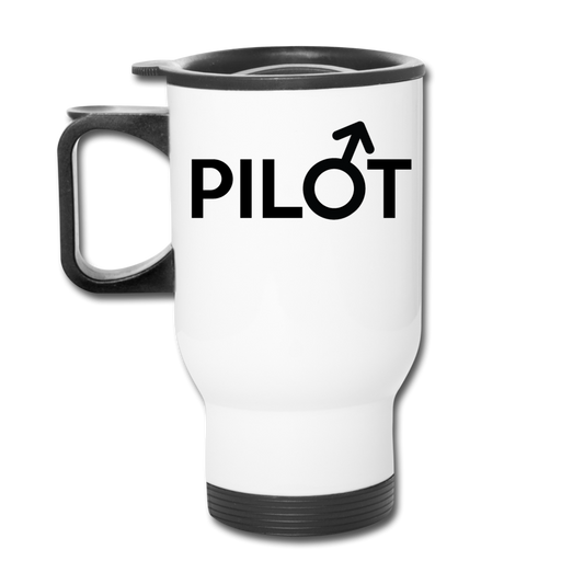 Pilot - Male - Black - Travel Mug - white